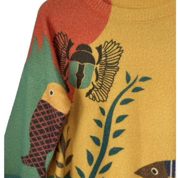 Wool Blend Sweater Plush Fish/ sea life Print Outdoor Winter Oversized women’s - Picture 6 of 10